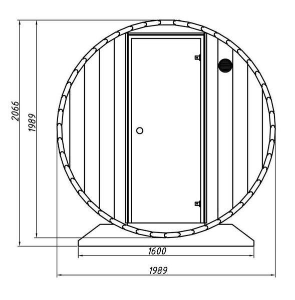 FinnTherm Fass-Sauna Finn Fasssauna 2 Sitzbänke aus Holz Sauna mit 40 mm Wandstärke, Außensauna mit Montagematerial