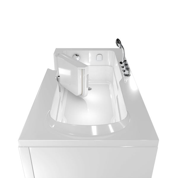 Badewanne mit Tür und Armatur