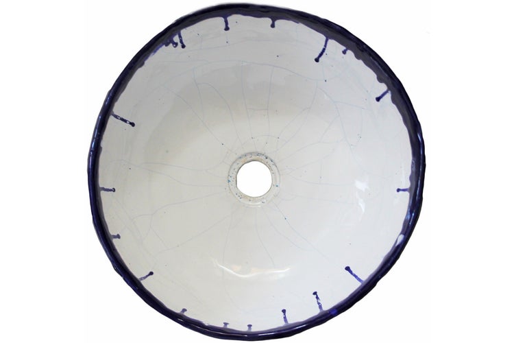 Aufsatzwaschbecken aus Keramik mit Ablauf