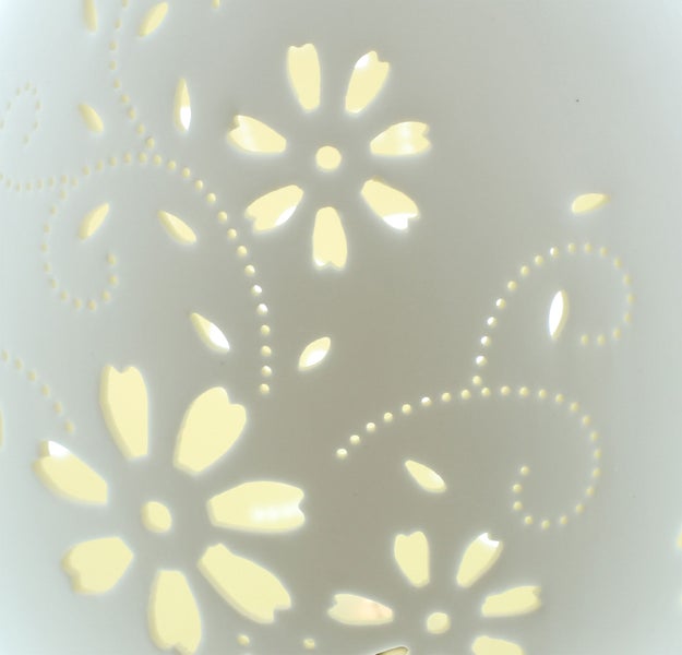 FRANK FLECHTWAREN | LED-Ei Blüten, PORZELLAN, KUNSTSTOFF, 14 x 14 x 20cm