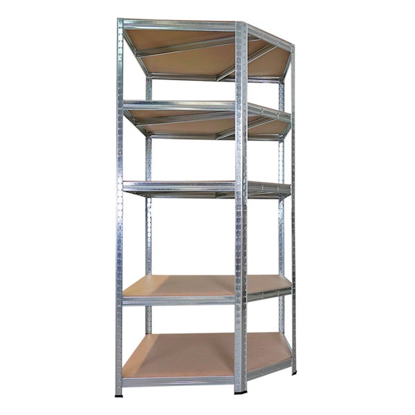 Eckregal mit fünf Böden