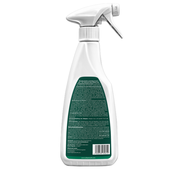 Silberkraft Wespenspray 500 ml, Spray zur Wespenabwehr, Anti-Wespen-Mittel zum Vertreiben der Insekten, hilft gegen Wespennester, Repellent mit starker Sofort- und Langzeitwirkung