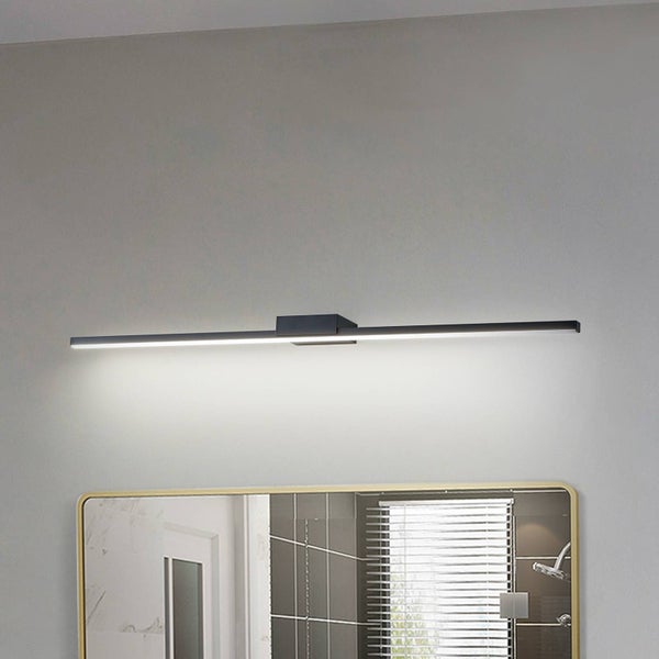Lucande LED Wandleuchte, Wandlampe Bad Kivana (spritzwassergeschützt (Modern) in Schwarz aus Aluminium (1 flammig ) - Wandleuchten Spiegelleuchte Badezimmer Wandbeleuchtung Badezimmerleuchte