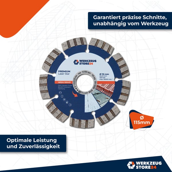 Diamanttrennscheibe mit 115 Millimeter Durchmesser