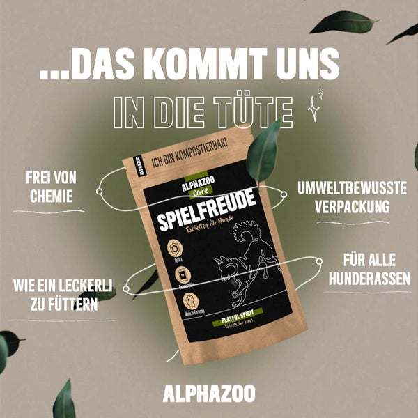 ALPHAZOO Spielfreude Tabletten 180g für Hunde I Bewegungsfreude und Agility Tabs