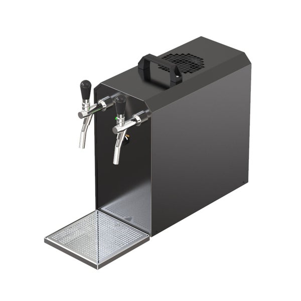 Untertheken Komplett Set - Zapfanlage, Bierzapfanlage STREAM 50, 2-leitig, 55 Liter/h - BLACK EDITION, Dreikant, NC Adapter