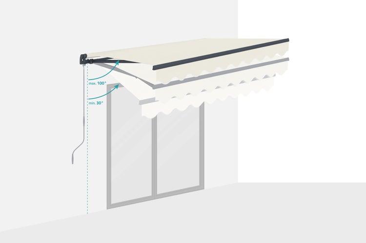 VECCHIO einteilige Markise 2,5m x 2m Beige - Premium-Canvas 320 g/m²