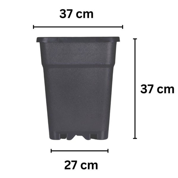 Blumentopf Eckig 30L – Robuster Hartkunststofftopf (37x37x36 cm) aus Recyclingmaterial – Nachhaltig, langlebig & mit Entwässerungslöchern für gesundes Pflanzenwachstum