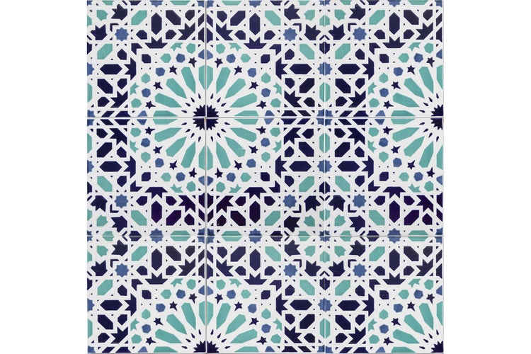 Muster aus Keramikfliesen mit geometrischem Design