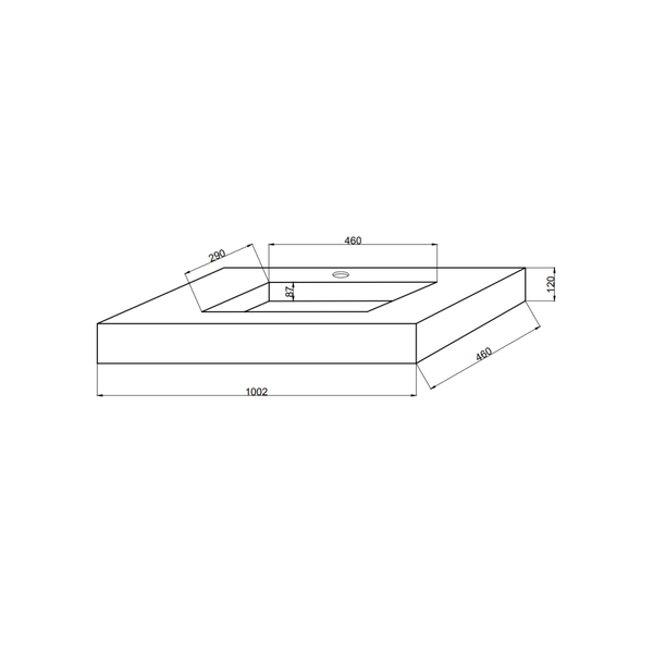 Waschtisch Holzoptik Eiche weiß 100cm aus HPL