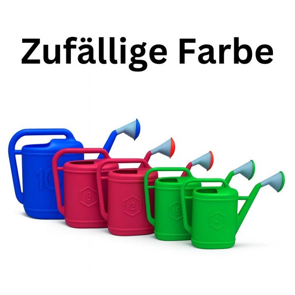 Gießkannen in verschiedenen Größen, Farbauswahl erfolgt zufällig.