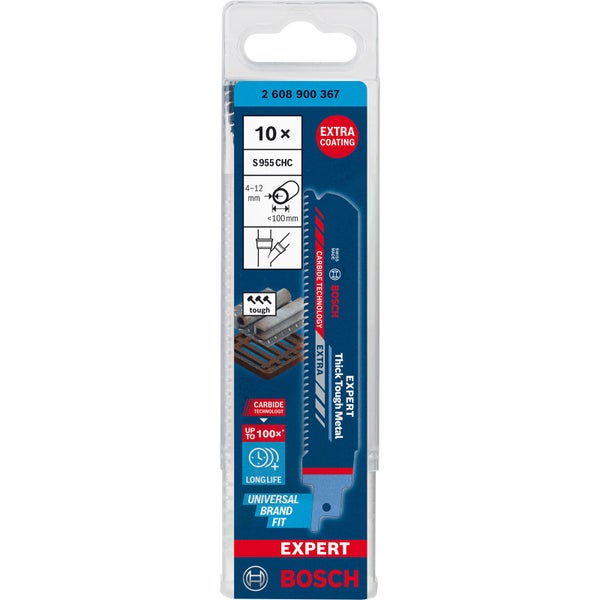 Bosch 10x Expert Thick Tough Metal S 955 CHC Säbelsägeblatt - 2608900367