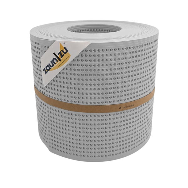 Zaunfolie auf Rolle mit Perforation und Zaunzu Logo