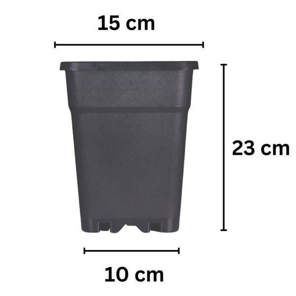 Blumentopf Eckig 3L – Robuster Hartkunststofftopf (15x15x23 cm) aus Recyclingmaterial – Nachhaltig, langlebig & mit Entwässerungslöchern für gesundes Pflanzenwachstum