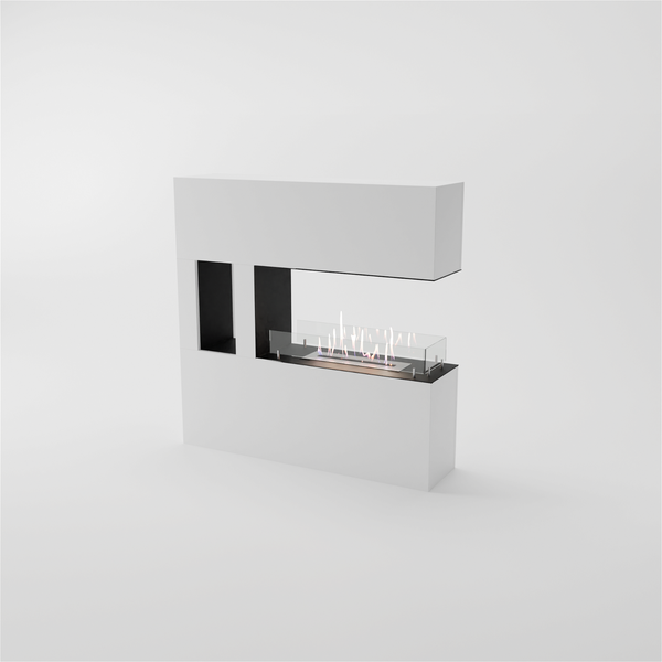 GLOW FIRE Ethanol Kamin 'Vestland' | Ethanolofen in grau mit 3 Std. Brenndauer und 3 KW Heizleistung | BxHxT: 120x120x30 cm