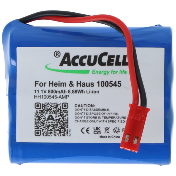 Lithium Ionen Akku passend für Heim & Haus 100545 11,1 Volt 800mAh, mit JST Anschlussstecker