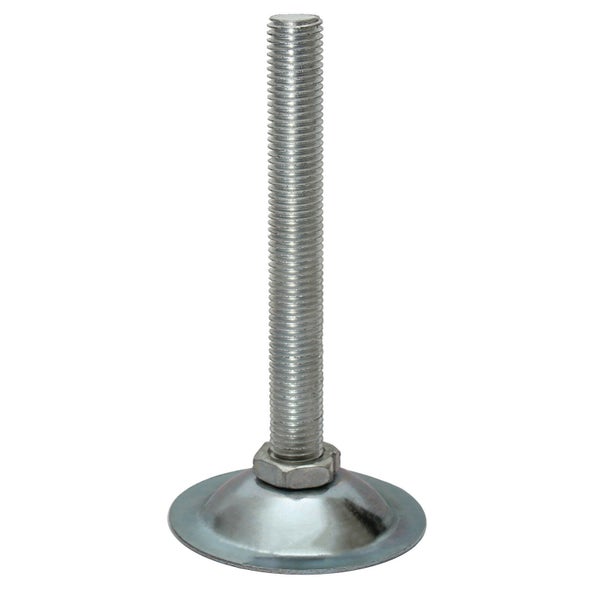 Stellfuß mit Gewindestange und Tellerfuß aus Metall