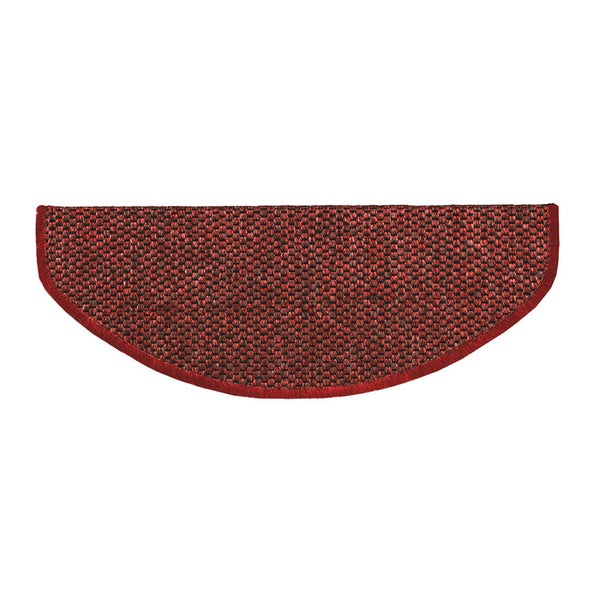 FLOORDIREKT Stufenmatte Kalkutta - Sisaloptik - Schlingenpol - Selbstklebend - Rot - Halbrund - 23,5 x 65 cm