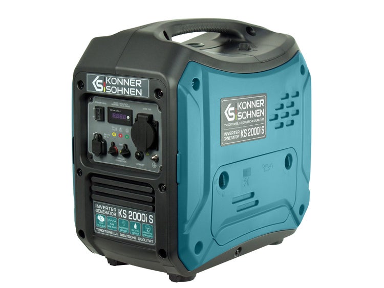 Könner und Söhnen Inverter Stromerzeuger KS 2000i S: Höhe 460 Millimeter, Breite 285 Millimeter, Länge 500 Millimeter, Gewicht 19 Kilogramm.