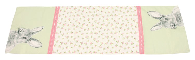 FRANK FLECHTWAREN | Tischläufer Blümchenhase, BAUMWOLLE, POLYESTER, 40 x 140 cm