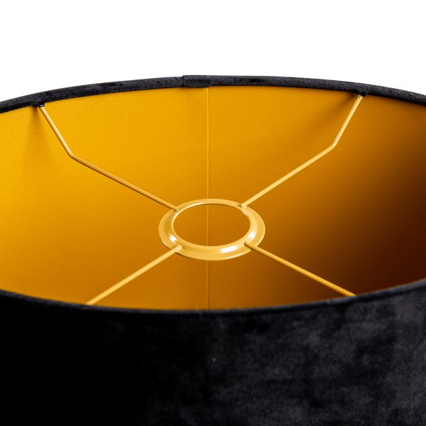 Samtlampenschirm schwarz oval 35/23/18