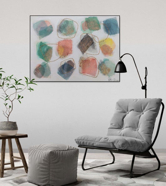 Handgemaltes Gemälde Acrylfarbe 100x75cm Bunt