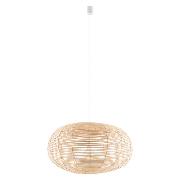 Pendelleuchte mit Kugelform aus Rattan