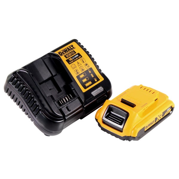 DeWalt Akku-Ladegerät DCB113 mit passendem DeWalt 18 Volt XR Lithium-Ionen-Akku.