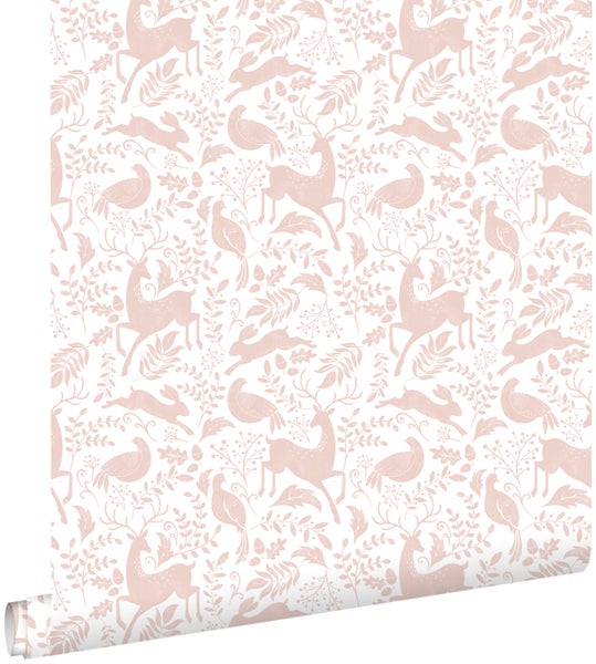 Tapetenrolle mit Waldtier- und Pflanzenmuster