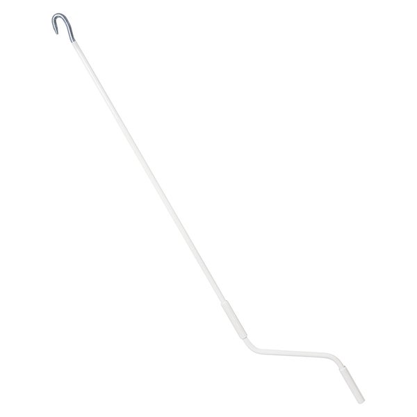 Geiger Kurbelstange für Markisen | Stahl | weiß RAL 9010 | Griffhülse Kunststoff weiß | Standard Haken | Länge 1200 mm