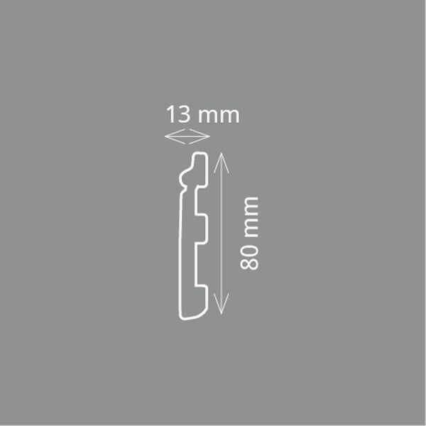 HOMESTAR  Fußleiste CF 11, 13 x 80 mm, Länge 2 m