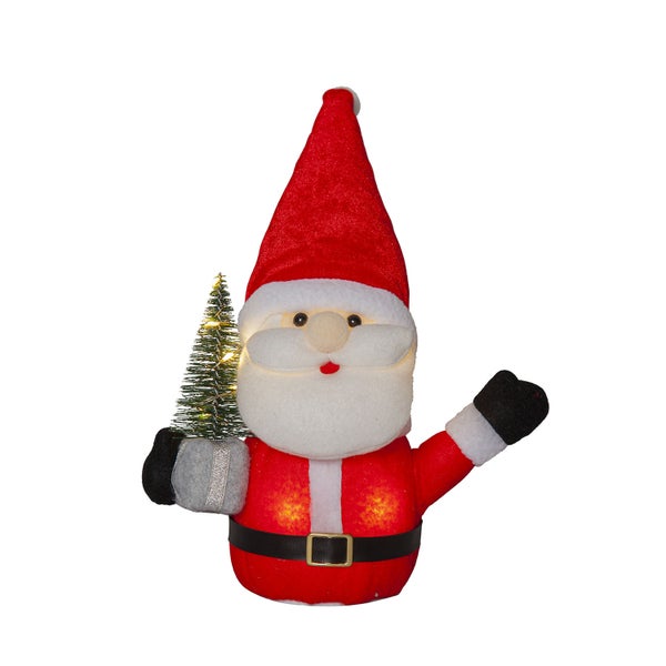 Weihnachtsmann-Dekofigur mit Weihnachtsbaum