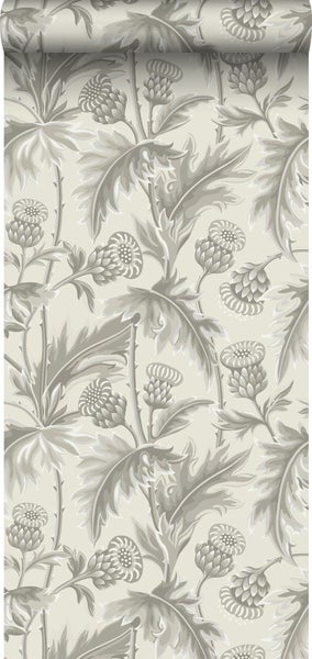 Borastapeter Tapete Blätter Grau - 53 cm x 10.05 m - 660973