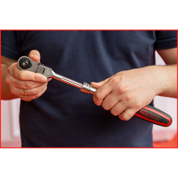 KS TOOLS 1/2 SlimPOWER Teleskop-Gelenk-Umschaltknarre 72 Zahn - 914.1220