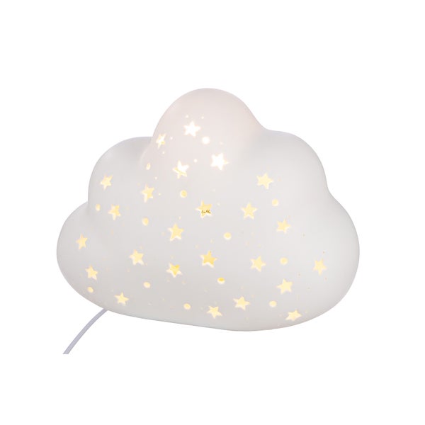 Tischleuchte GILDE Lampe Höhe 15cm Breite 21cm weiß Porzellan