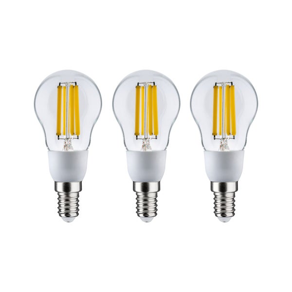 Eco-Line Filament 230V LED Tropfen E14 3er-Set 100mm 3x525lm 3x2,5W 3000K Klar