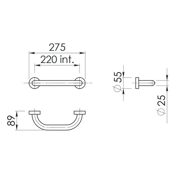 20cm Sicherheitsgriff aus verchromtem Edelstahl