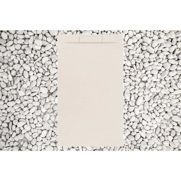 Duschwanne 75x180 cm Beige Vulcano Line PLUS Aus Harz und Marmorpulver Mit Seitengitter AUS MARMORESINA - FRASCIO
