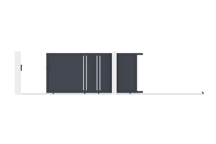 Schiebetor 4m GIONA H.180 graues Aluminium