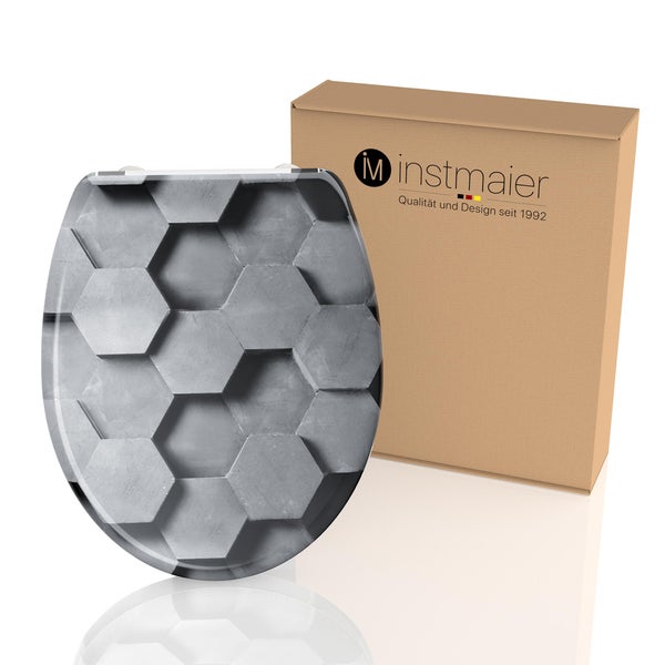 instmaier WC Sitz, Duroplast, Motiv Hexagon, oval