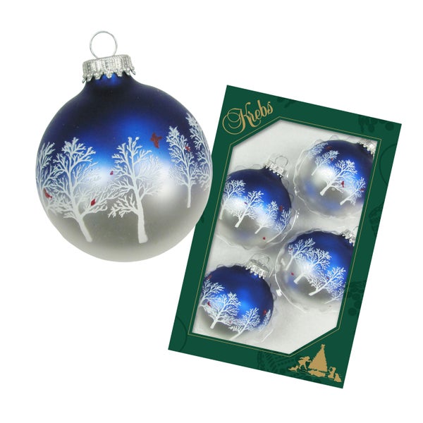 Weihnachtskugeln mit Winterlandschaft im 4er Pack