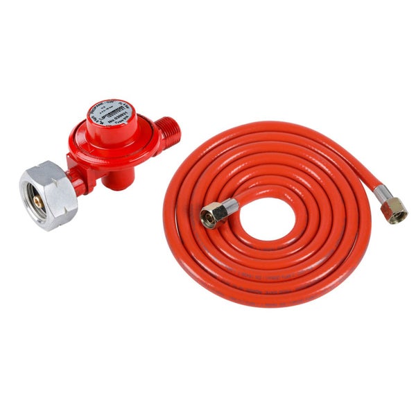 Rothenberger Industrial Propangasregler mit rotem Gasschlauch.