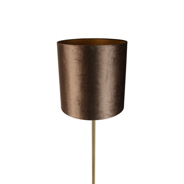 Stehleuchte mit Stoffschirm und Metallfuß