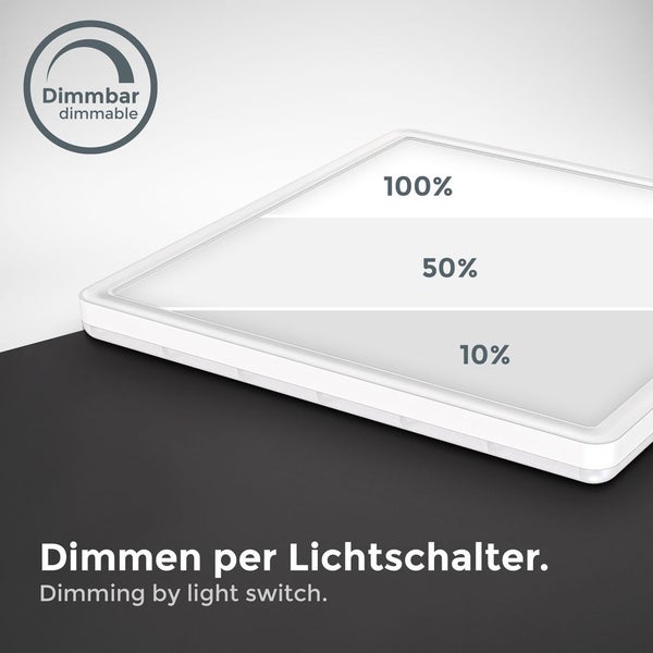 LED Panel 29,3x29,3 cm - 18W, 2400lm, dimmbar, flach, backlight, neutralweiß, weiß