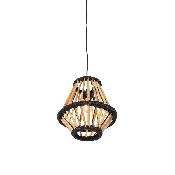 Hängelampe aus Bambus und Seil