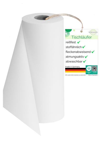 Sensalux NATURE Tischläufer - 0,3m x 25m Wolkenweiß