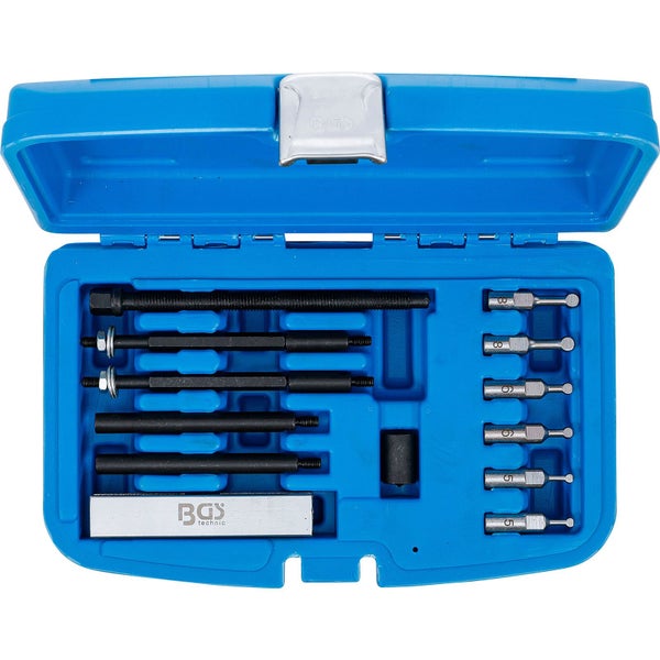 BGS Technic Werkzeugsatz in blauem Koffer, bestehend aus verschiedenen Werkzeugen