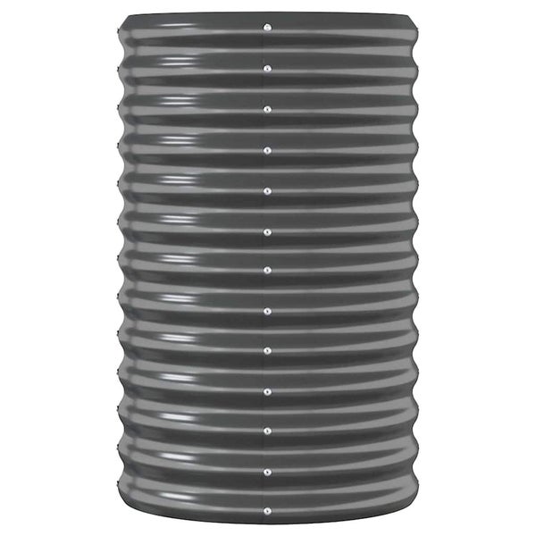 Runde, gewellte Erweiterung aus Metall für ein Hochbeet.