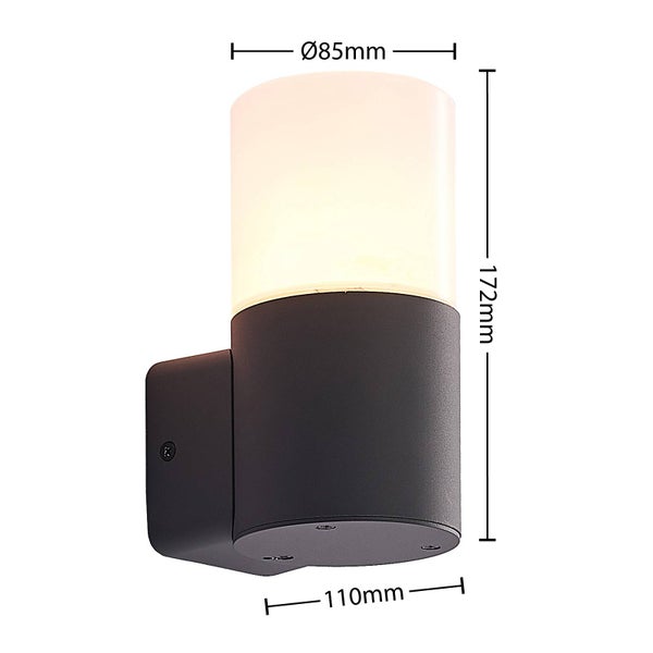 Lindby Wandleuchte außen Tabyn (spritzwassergeschützt (Modern) in Schwarz aus Aluminium (1 flammig, E27) - Außenwandleuchten Wandlampe Led Außenlampe Outdoor für Außenwand/Hauswand Haus