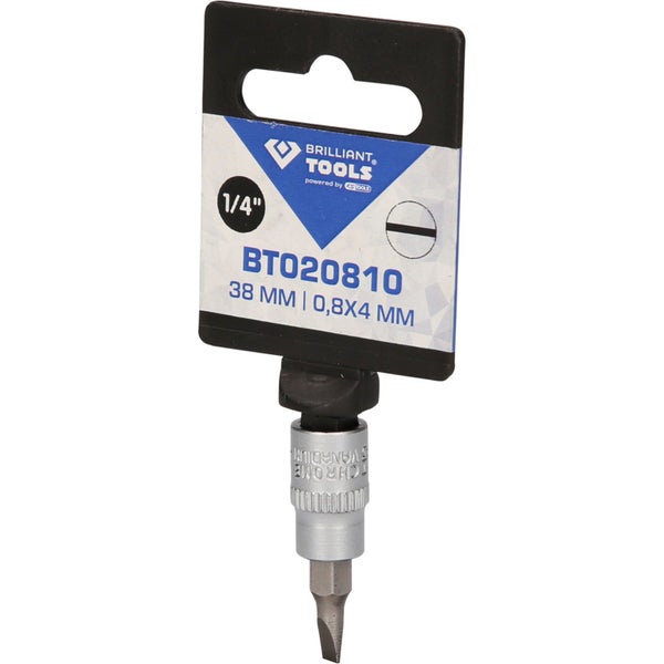 BRILLIANT TOOLS 1/4 Schlitz Bit-Stecknuss 0,8 x 4 mm - BT020810